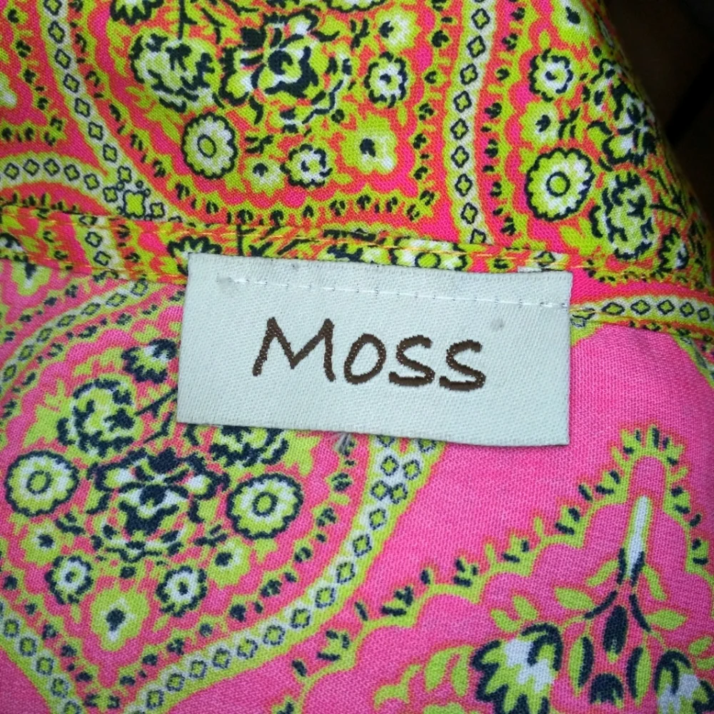 Moss Hot Pink & Lime Floral Boho Mini Dress/Swim Cover - Picture 6 of 8
